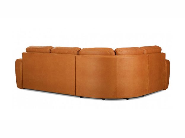 Угловой диван Даллас цвет оранжевый,коричневый (фото 15125)