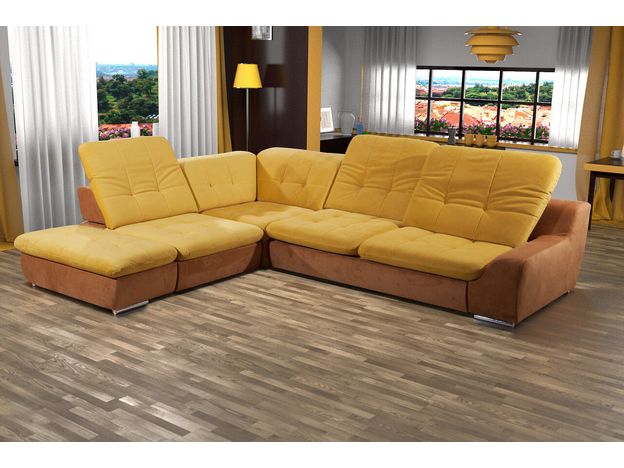 Угловой диван Домус цвет желтый,коричневый (фото 66345)