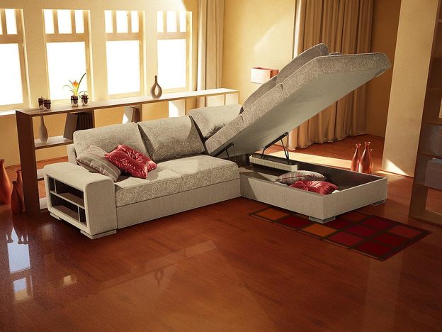Угловой диван Энджой цвет бежевый (фото 62497)