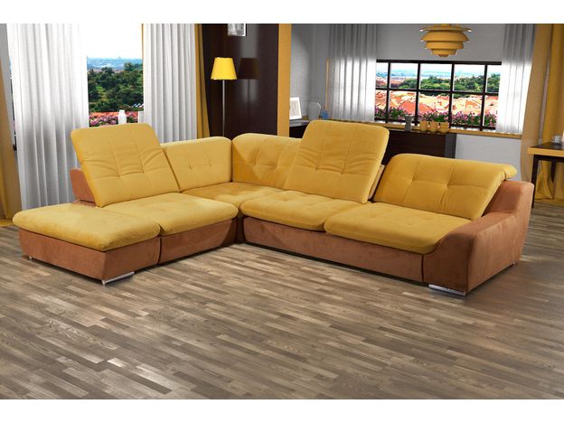 Угловой диван Домус цвет желтый,коричневый (фото 66347)