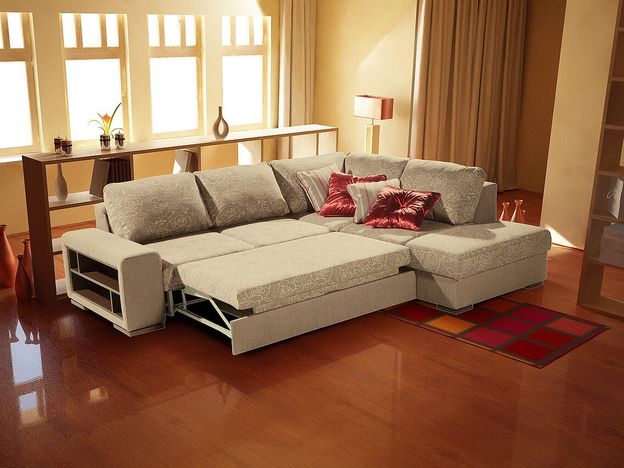 Угловой диван Энджой цвет бежевый (фото 62500)