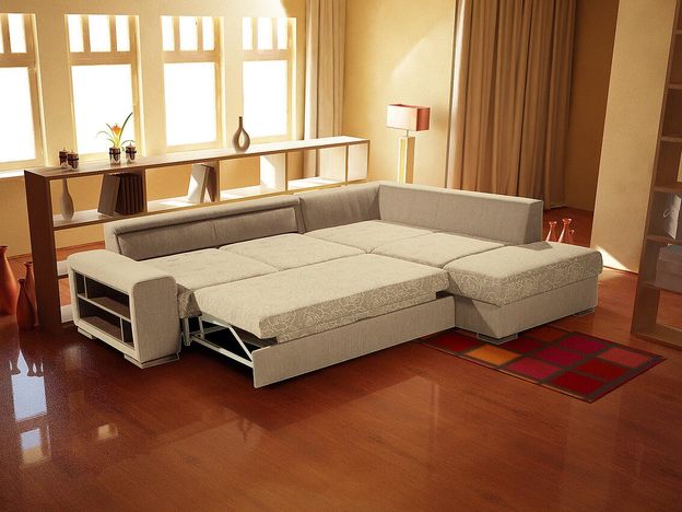Угловой диван Энджой цвет бежевый (фото 62501)