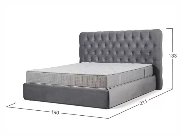 Кровать с подъемным механизмом Торре-Мелисса цвет серый (фото 50695)