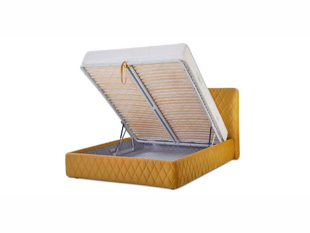 Кровать с подъемным механизмом Капри Diamond цвет желтый (фото 43980)
