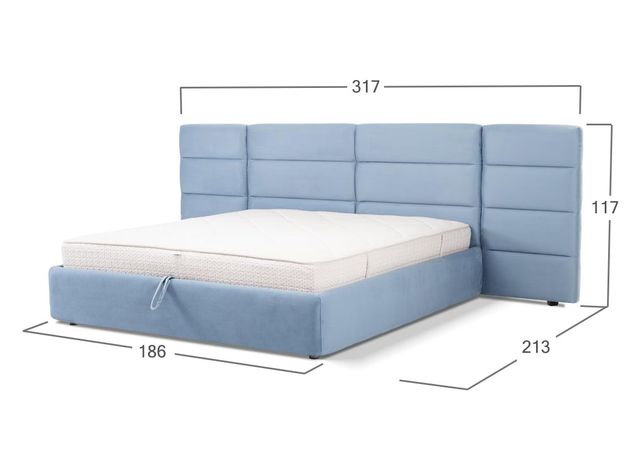 Кровать с подъемным механизмом Патриция MAX цвет синий,голубой (фото 133332)