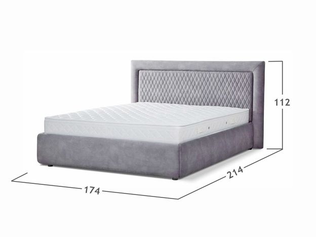 Кровать с подъемным механизмом Антика Diamond цвет серый (фото 132959)