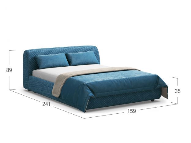 Кровать с подъёмным механизмом MOON 1008 цвет синий (фото 154980)