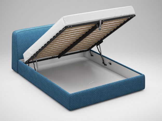 Кровать с подъёмным механизмом MOON 1008 цвет синий (фото 155010)