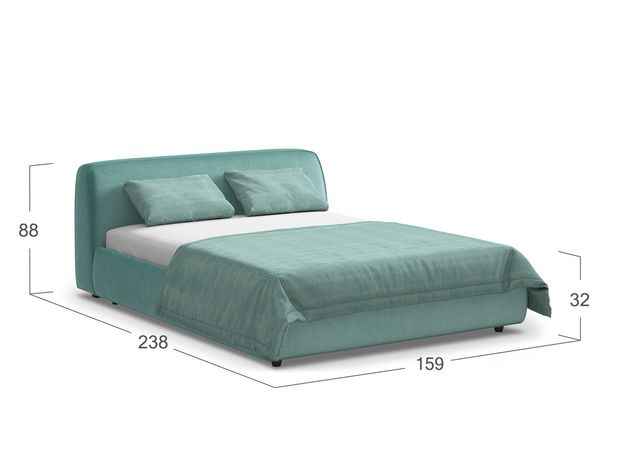 Кровать с подъёмным механизмом MOON 1008 цвет зеленый (фото 155148)