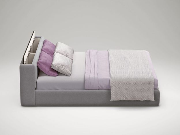 Кровать с подъёмным механизмом MOON 1007 цвет серый (фото 155250)