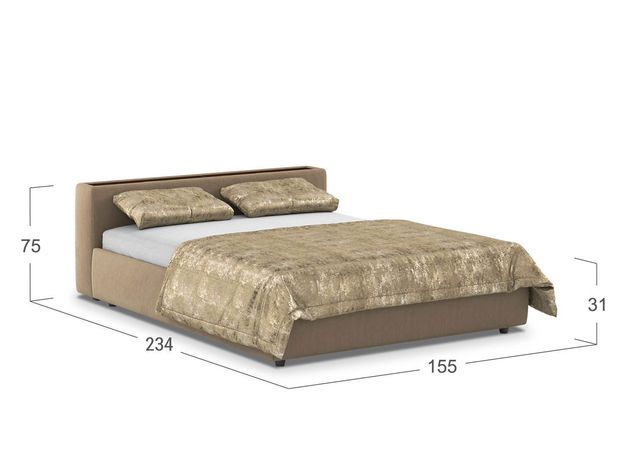 Кровать с подъёмным механизмом MOON 1007 цвет коричневый (фото 155392)