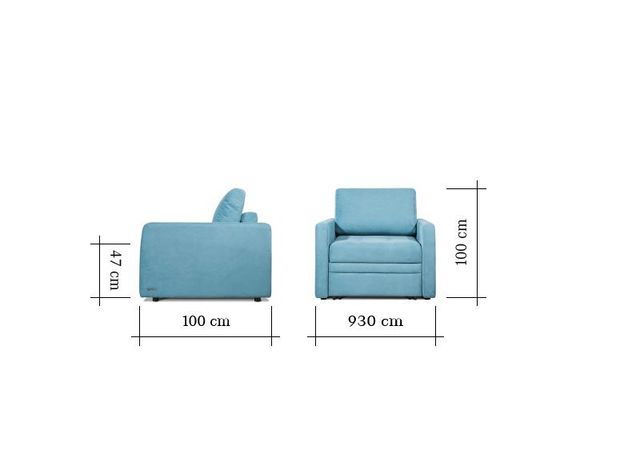 Кресло-кровать Бруно цвет бирюза,голубой (фото 30158)