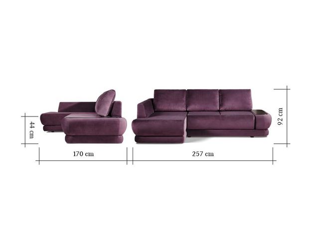 Угловой диван Гранде цвет фиолетовый (фото 24295)