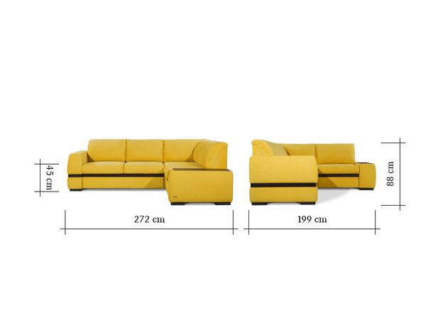 Угловой диван Миста цвет желтый (фото 13289)