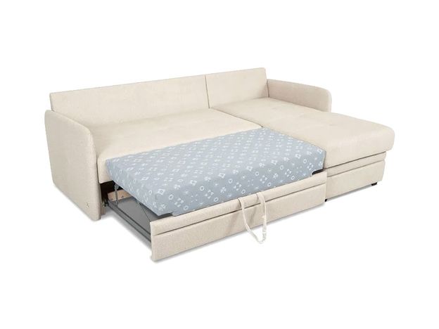 Угловой диван Флит цвет белый,бежевый (фото 159313)