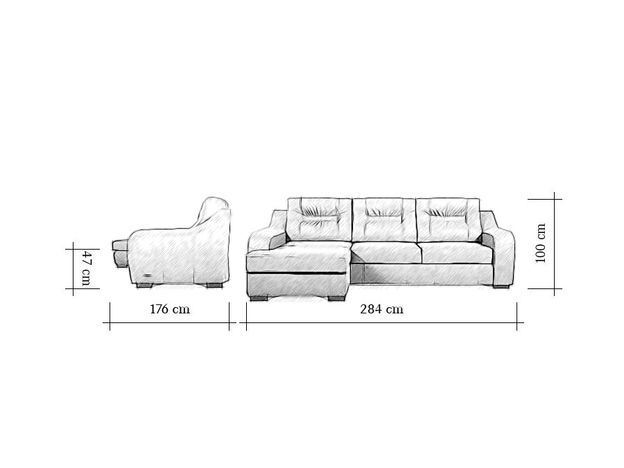 Угловой диван Ройс цвет красный (фото 171236)