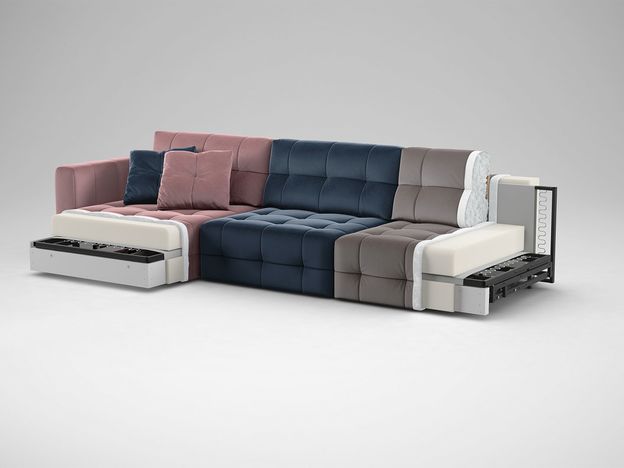 Угловой диван MOON 160 цвет синий,розовый,пестрый (фото 182664)