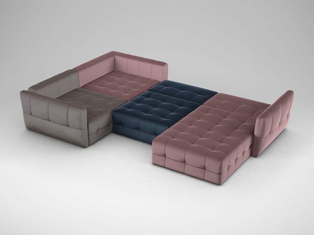 Угловой диван MOON 160 цвет синий,розовый,пестрый (фото 182714)