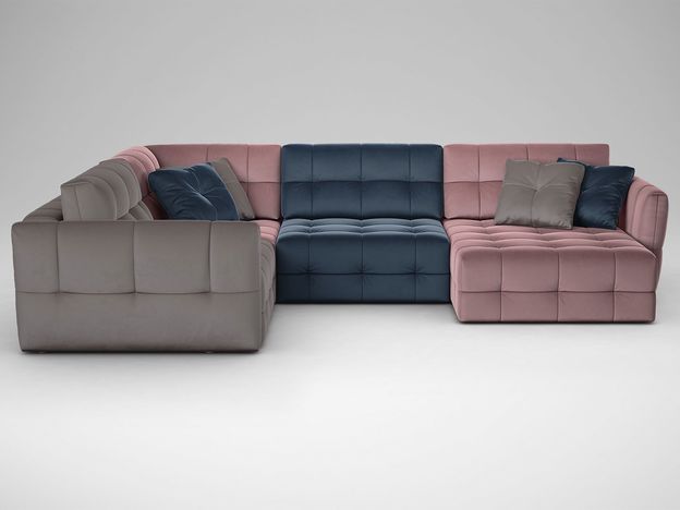 Угловой диван MOON 160 цвет синий,розовый,пестрый (фото 182715)