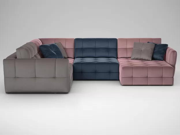 Угловой диван MOON 160 цвет синий,розовый,пестрый (фото 182715)