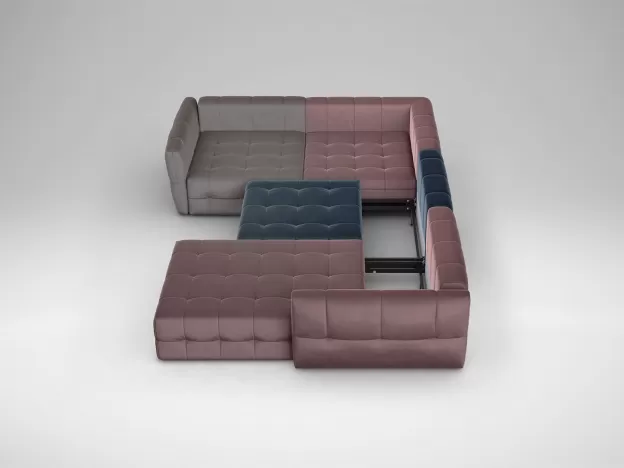Угловой диван MOON 160 цвет синий,розовый,пестрый (фото 182716)