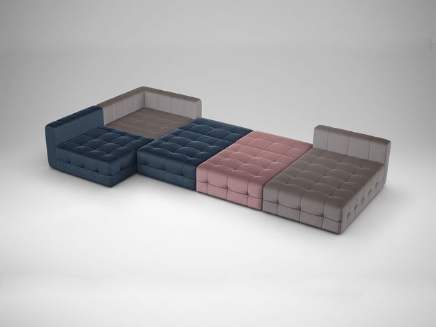 Угловой диван MOON 160 цвет синий,розовый,пестрый (фото 182744)
