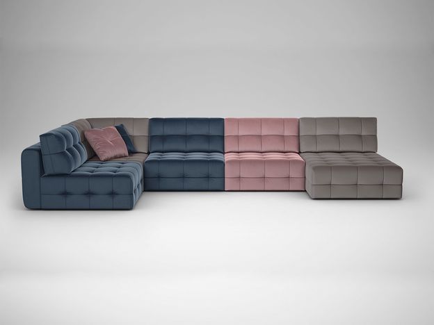 Угловой диван MOON 160 цвет синий,розовый,пестрый (фото 182745)