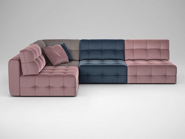 Угловой диван MOON 160 цвет синий,розовый,пестрый (фото 182775)