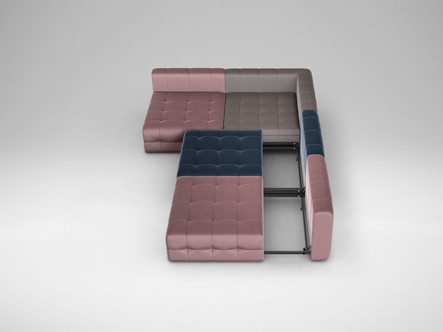 Угловой диван MOON 160 цвет синий,розовый,пестрый (фото 182776)