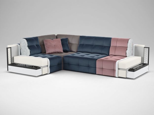 Угловой диван MOON 160 цвет синий,розовый,пестрый (фото 182778)