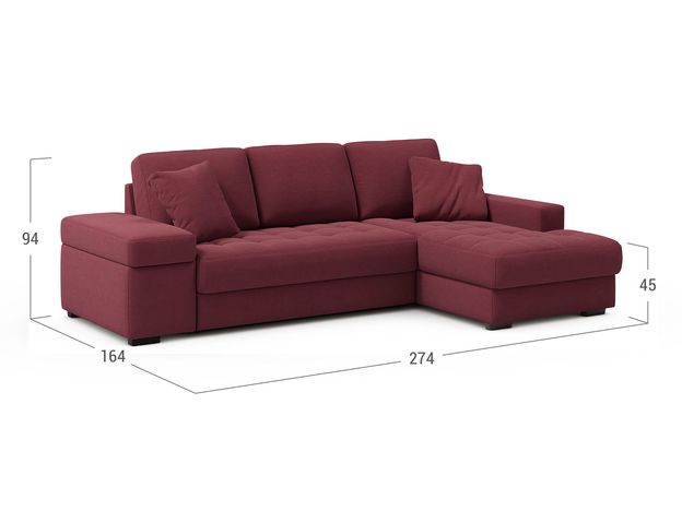 Угловой диван MOON 107 цвет красный,бордовый (фото 184253)