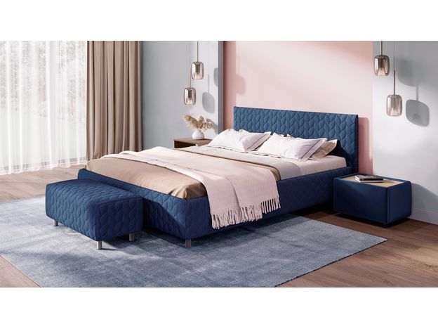 Кровать с подъемным механизмом MOON 1162 Persia цвет синий (фото 185201)