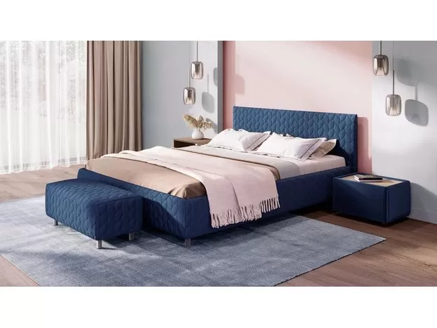 Кровать с подъемным механизмом MOON 1162 Persia цвет синий (фото 185201)