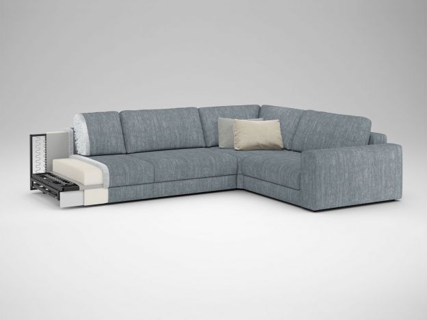 Угловой диван MOON 007 цвет серый (фото 191035)