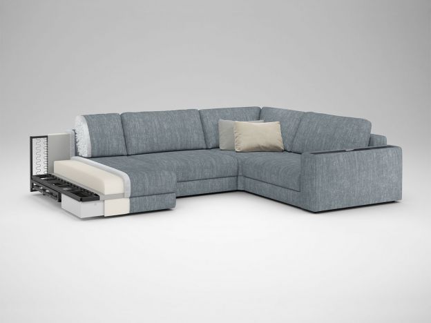 Угловой диван MOON 007 цвет серый (фото 191076)
