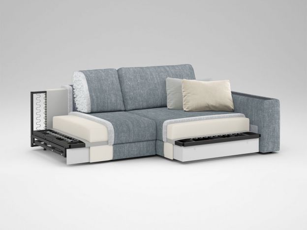 Угловой диван MOON 007 цвет серый (фото 191124)