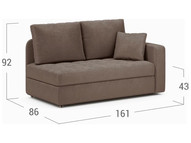 Диван кушетка MOON 074 цвет коричневый (фото 195469)