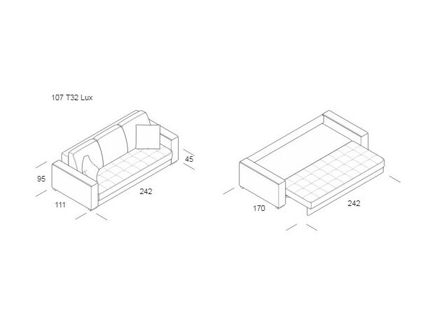 Диван MOON 107 цвет красный (фото 17502)