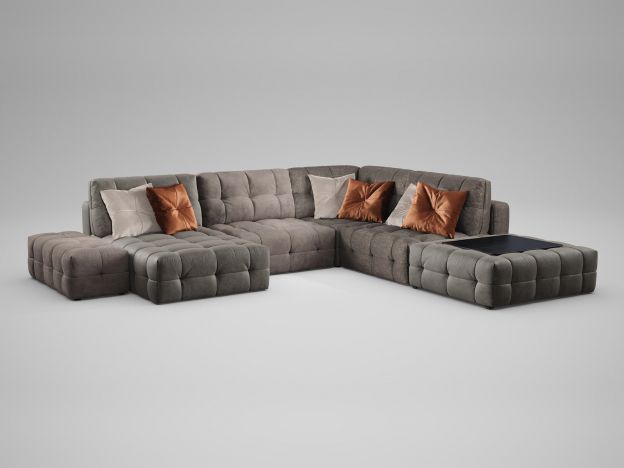 Угловой диван MOON 160 цвет коричневый,серый (фото 18467)