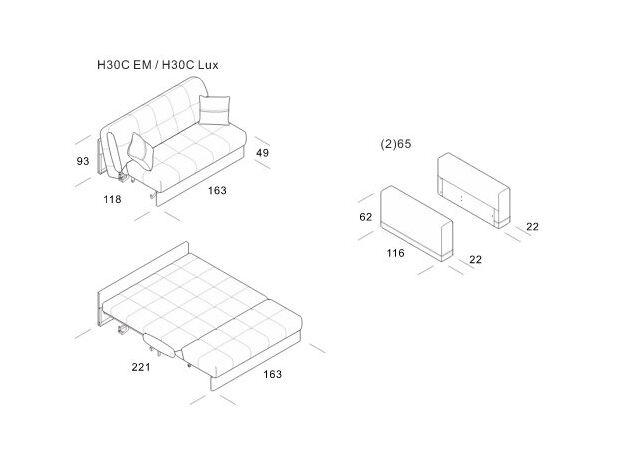 Диван MOON 064 цвет бежевый,серый (фото 96064)