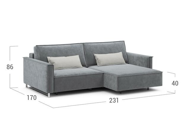 Угловой диван MOON 005 цвет серый (фото 204416)