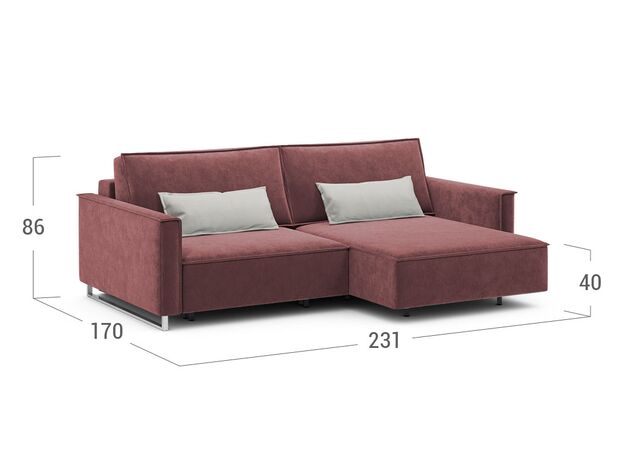 Угловой диван MOON 005 цвет красный,бордовый (фото 204764)
