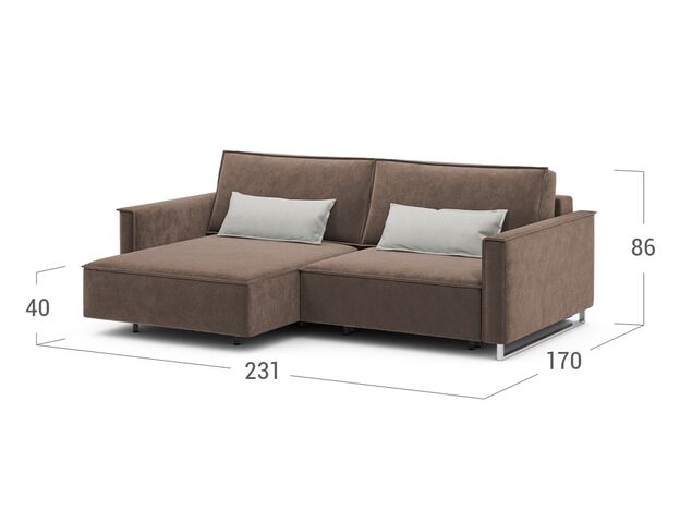 Угловой диван MOON 005 цвет коричневый (фото 204854)