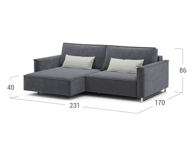 Угловой диван MOON 005 цвет серый (фото 205154)