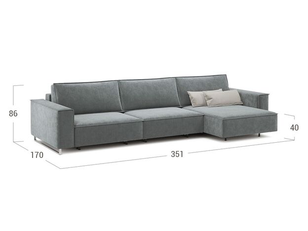 Угловой диван MOON 005 цвет серый (фото 205213)