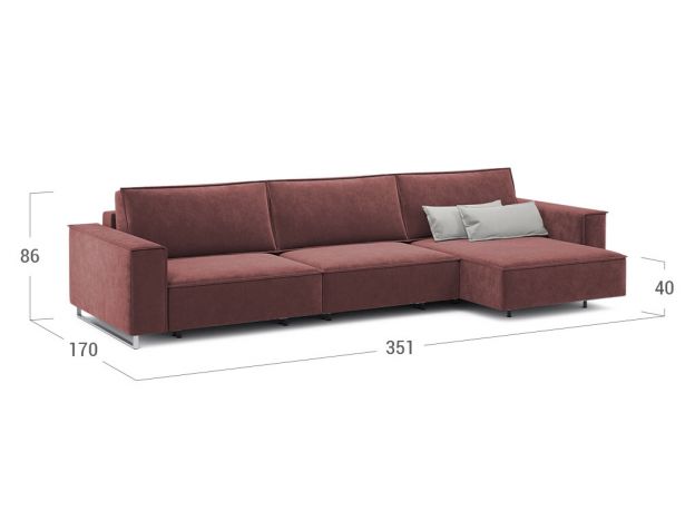 Угловой диван MOON 005 цвет красный,бордовый (фото 205283)