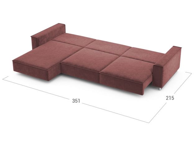 Угловой диван MOON 005 цвет красный,бордовый (фото 205298)