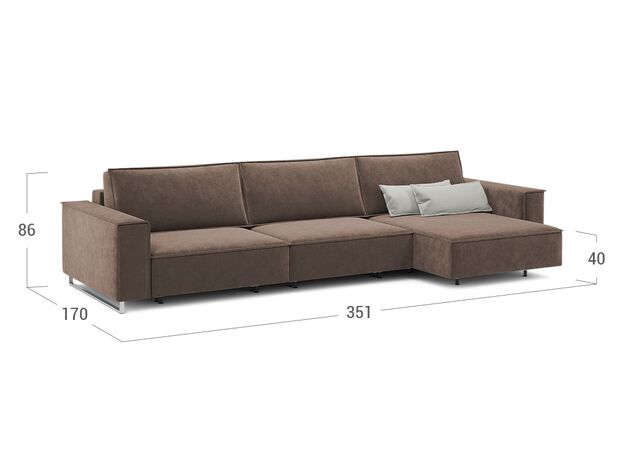 Угловой диван MOON 005 цвет коричневый (фото 205353)