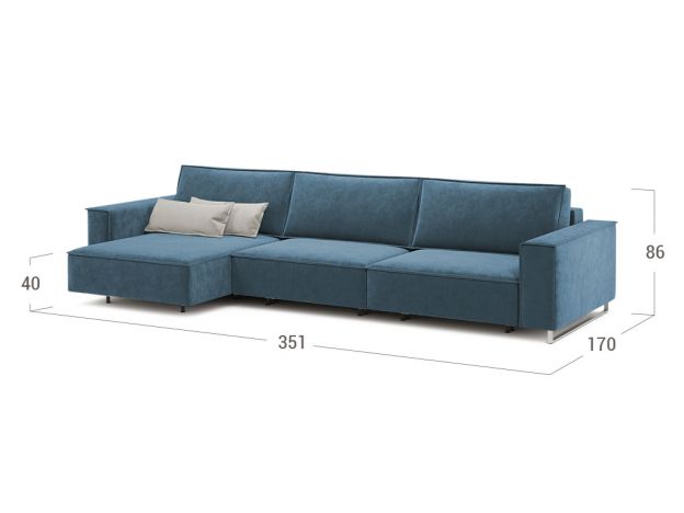 Угловой диван MOON 005 цвет синий,бирюза,голубой (фото 205437)