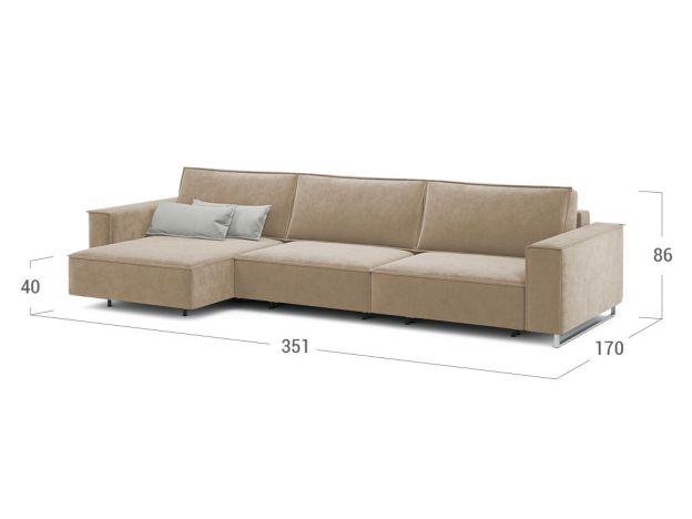 Угловой диван MOON 005 цвет бежевый (фото 205577)